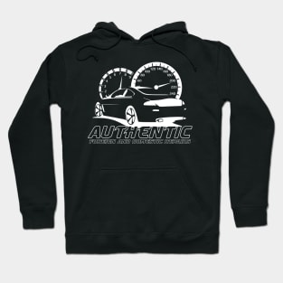 Authentic Auto White Logo Front and Back Hoodie